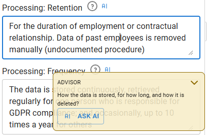 Ask AI button